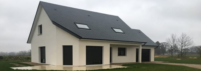 Maison neuve clé en main avec toiture ardoise et garage